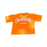 Acid washed orange prevaloir tee