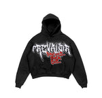 Black & Red acid wash prevail over evil hoodie