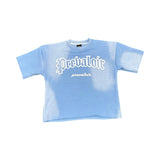 Acid washed light blue prevaloir tee