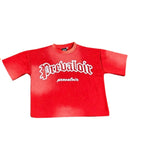 Acid washed red prevaloir tee