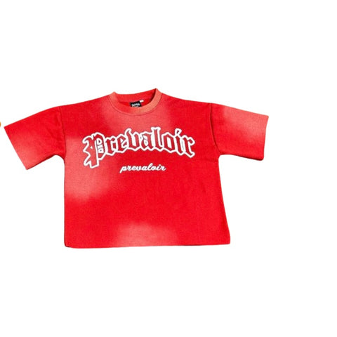 Acid washed red prevaloir tee