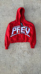 Red prevaloir cropped zip up jacket