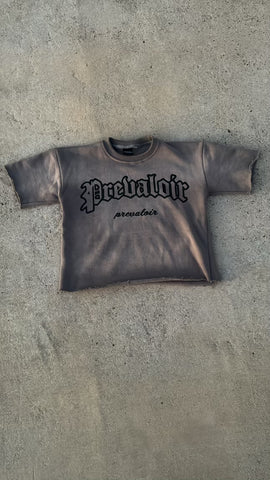 Charcoal grey acid washed prevaloir tee